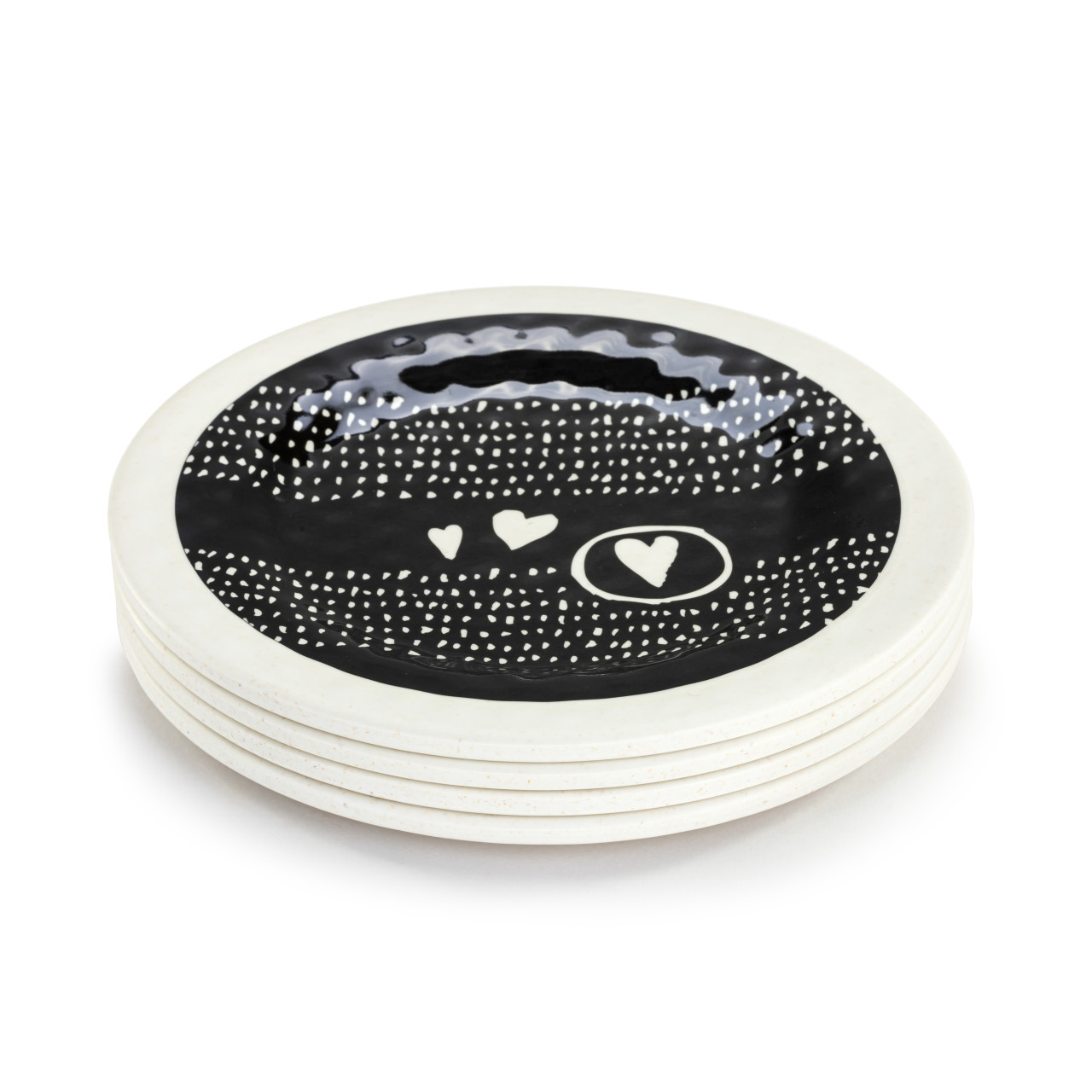 Hearts Melamine Appetizer Plates - Set of 4 thumbnail