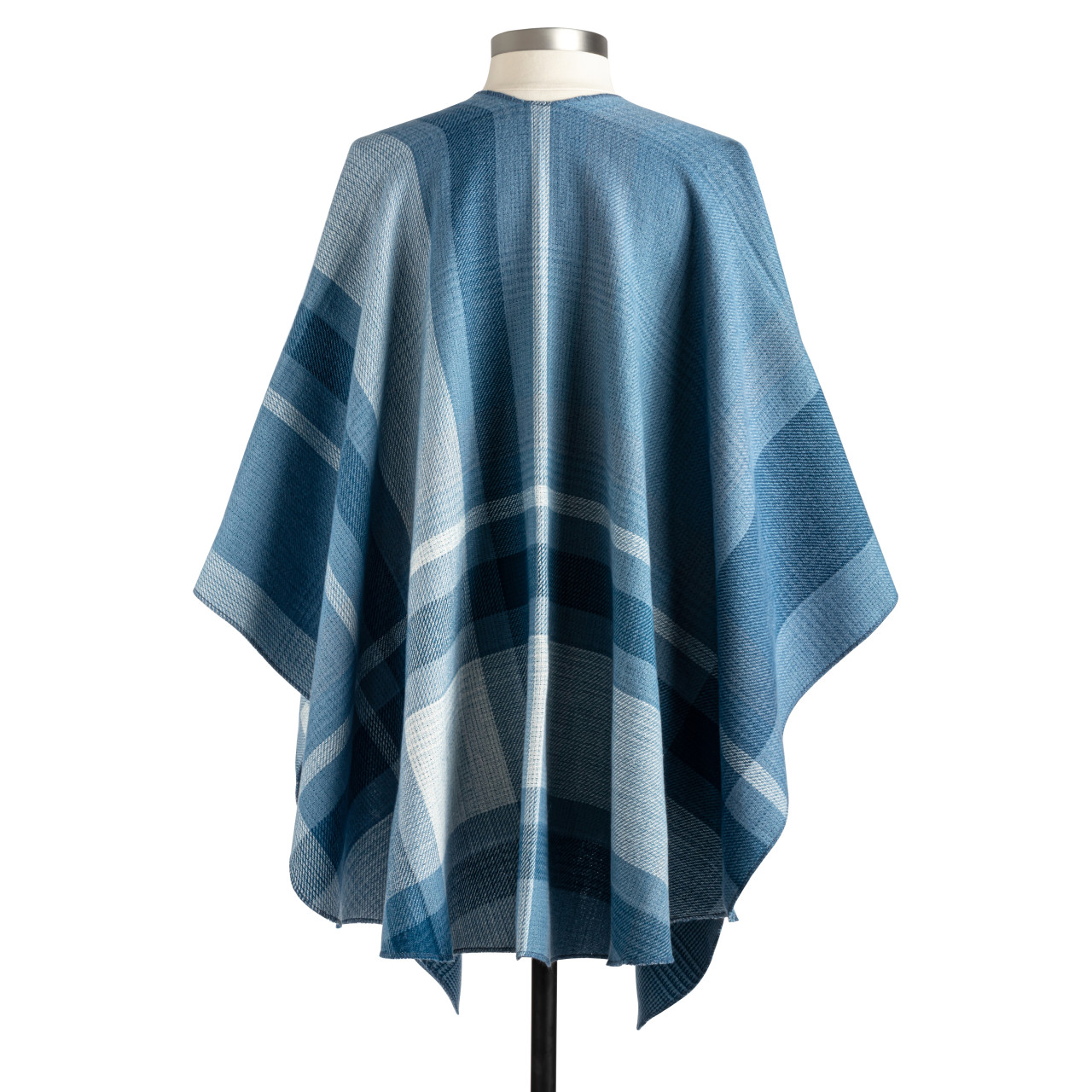 Plaid Reversible Wrap - Indigo thumbnail