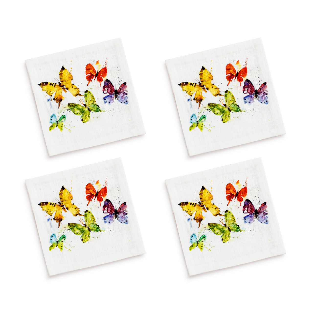 Flock of Butterflies Fabric Cocktail Napkins thumbnail
