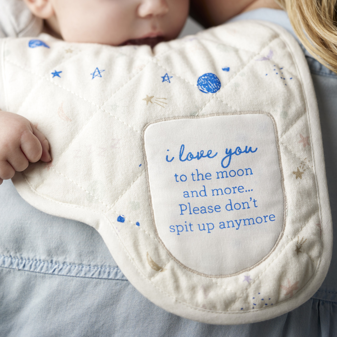 Burp Cloths Set of 2 - Blue Clouds thumbnail