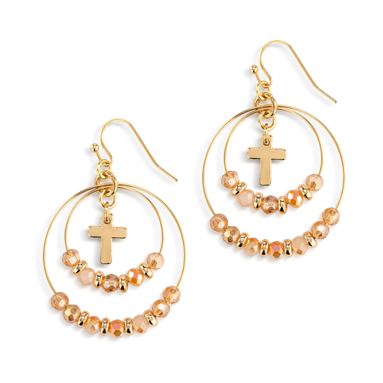 Beaded Prayer Earrings - Champagne thumbnail
