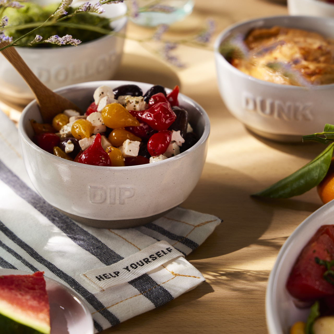 White Dollop Dipping Bowls - Set of 3 thumbnail