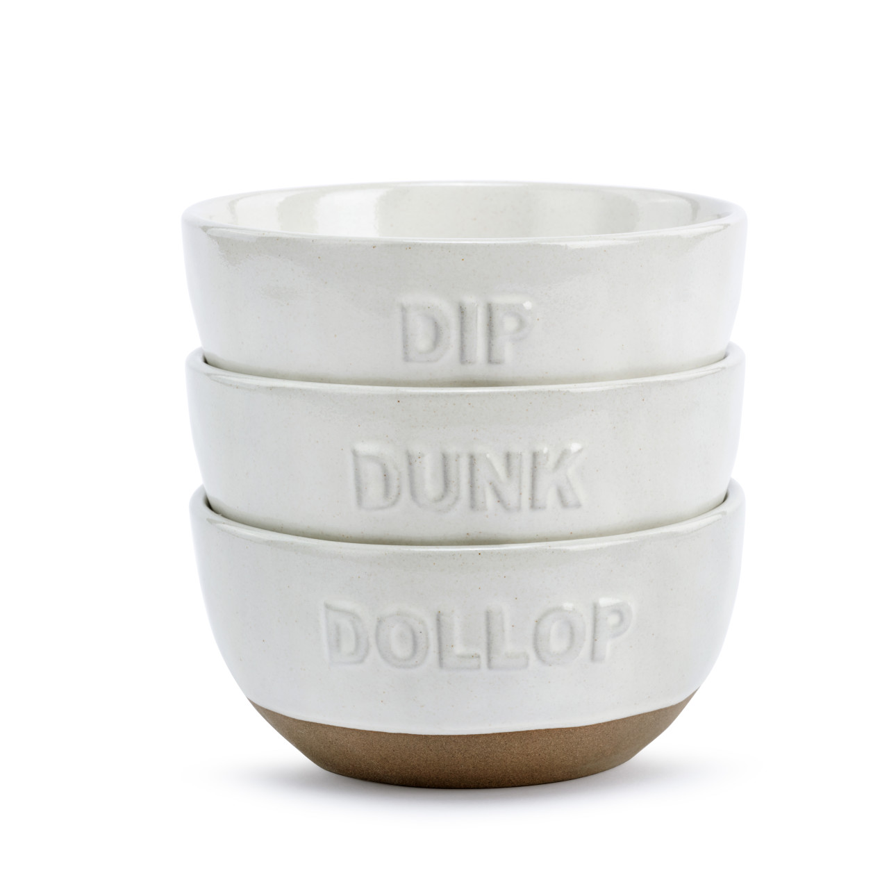 White Dollop Dipping Bowls - Set of 3 thumbnail