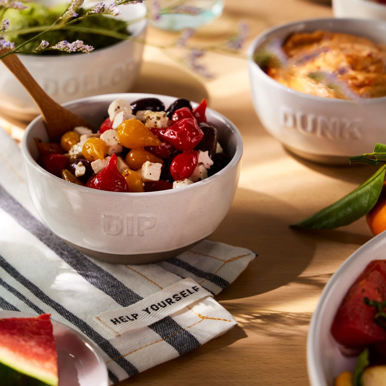 White Dollop Dipping Bowls - Set of 3 thumbnail