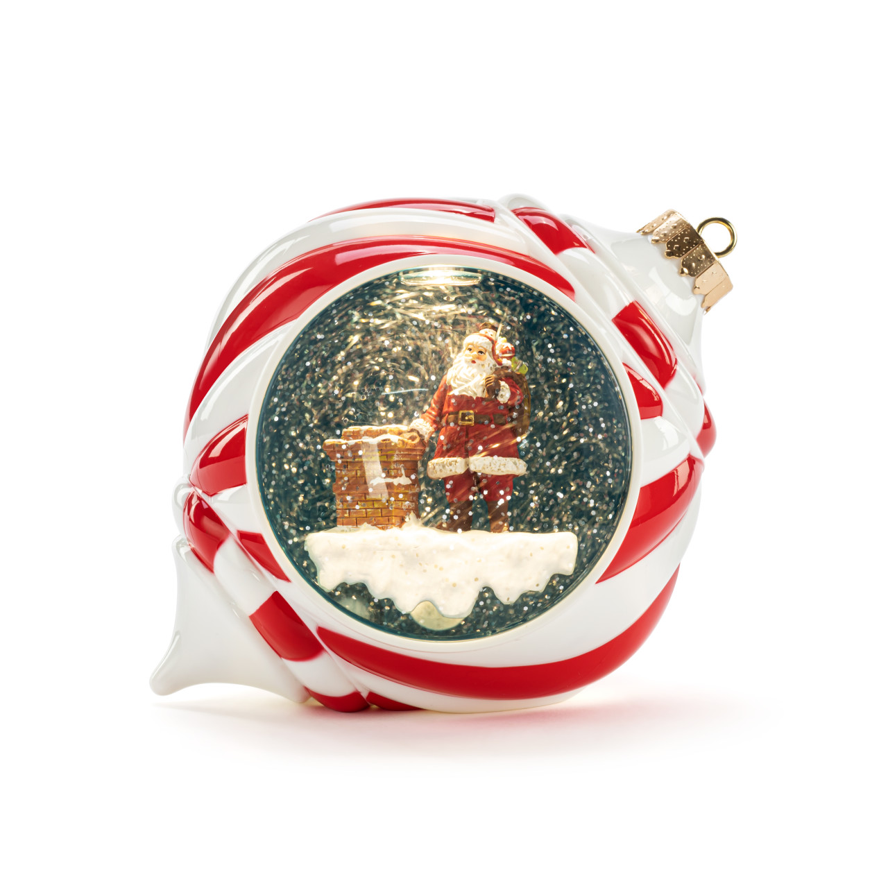 Lit Musical Here Comes Santa Claus Snow Globe thumbnail