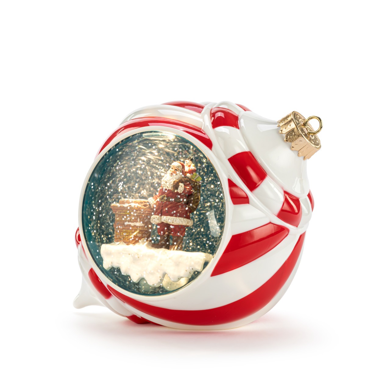 Lit Musical Here Comes Santa Claus  Snow Globe thumbnail