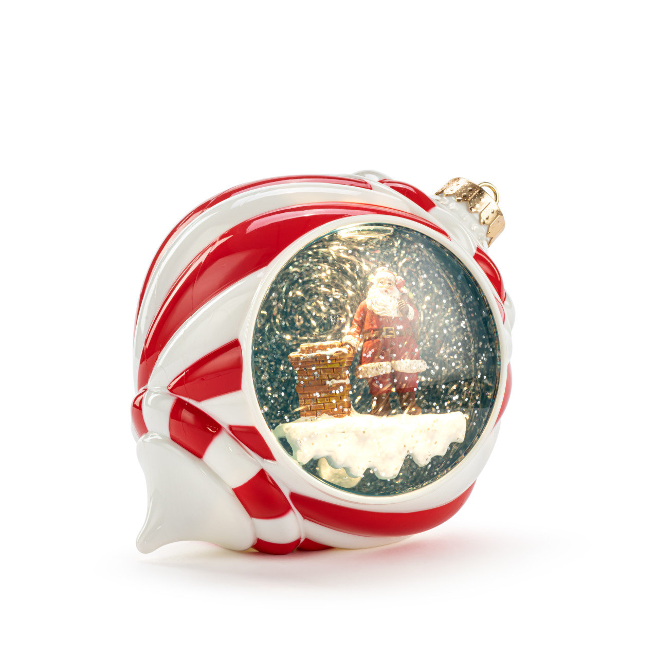 Lit Musical Here Comes Santa Claus Snow Globe thumbnail