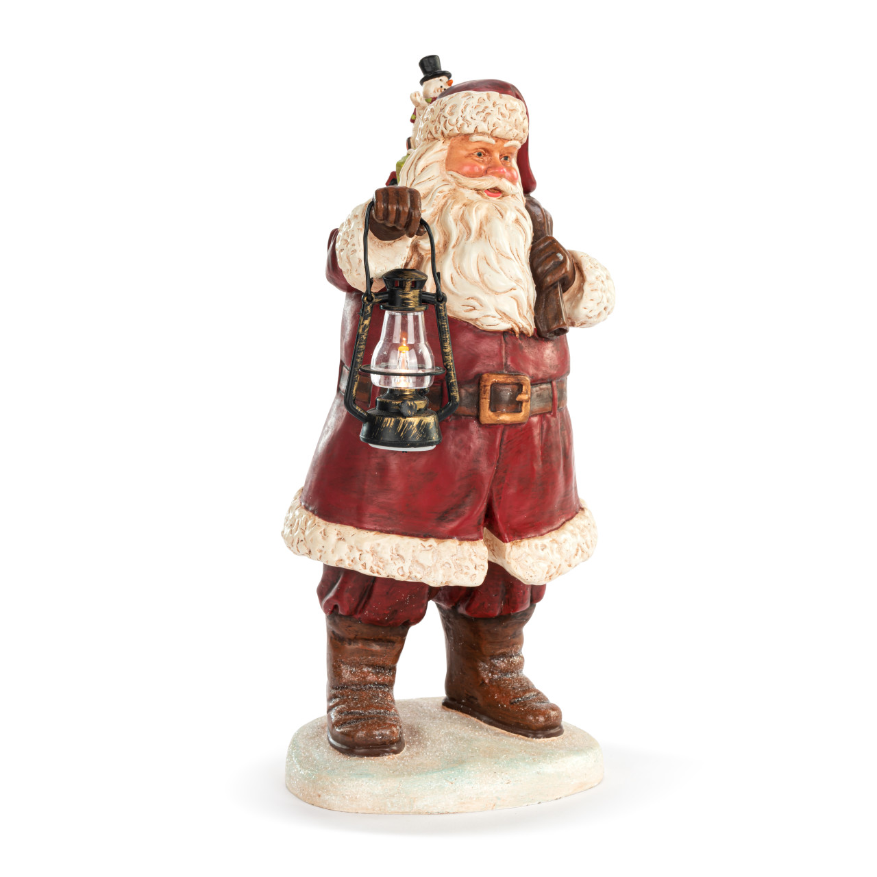 Lit Large Santa with Lantern Centerpiece thumbnail
