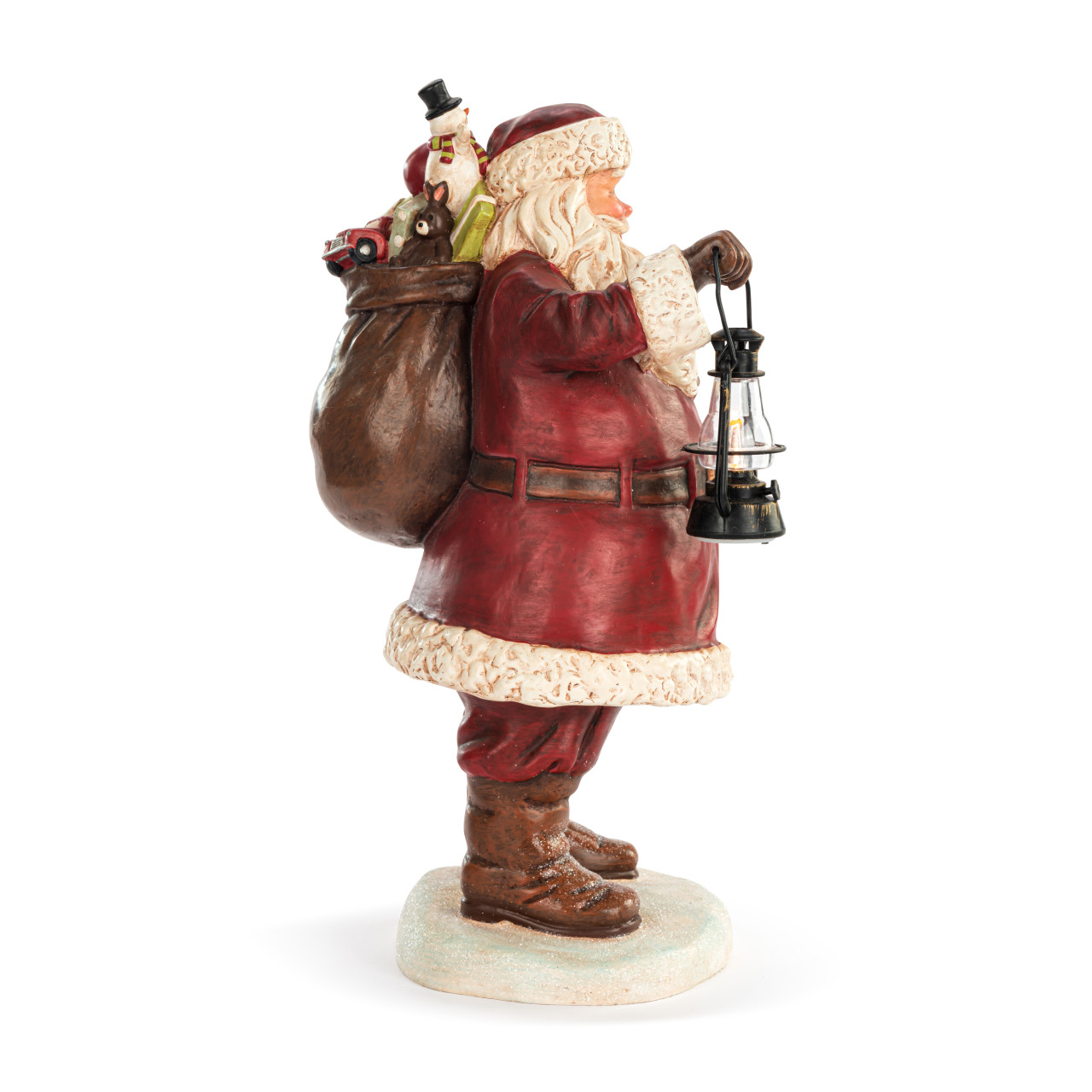 Lit Large Santa with Lantern Centerpiece thumbnail