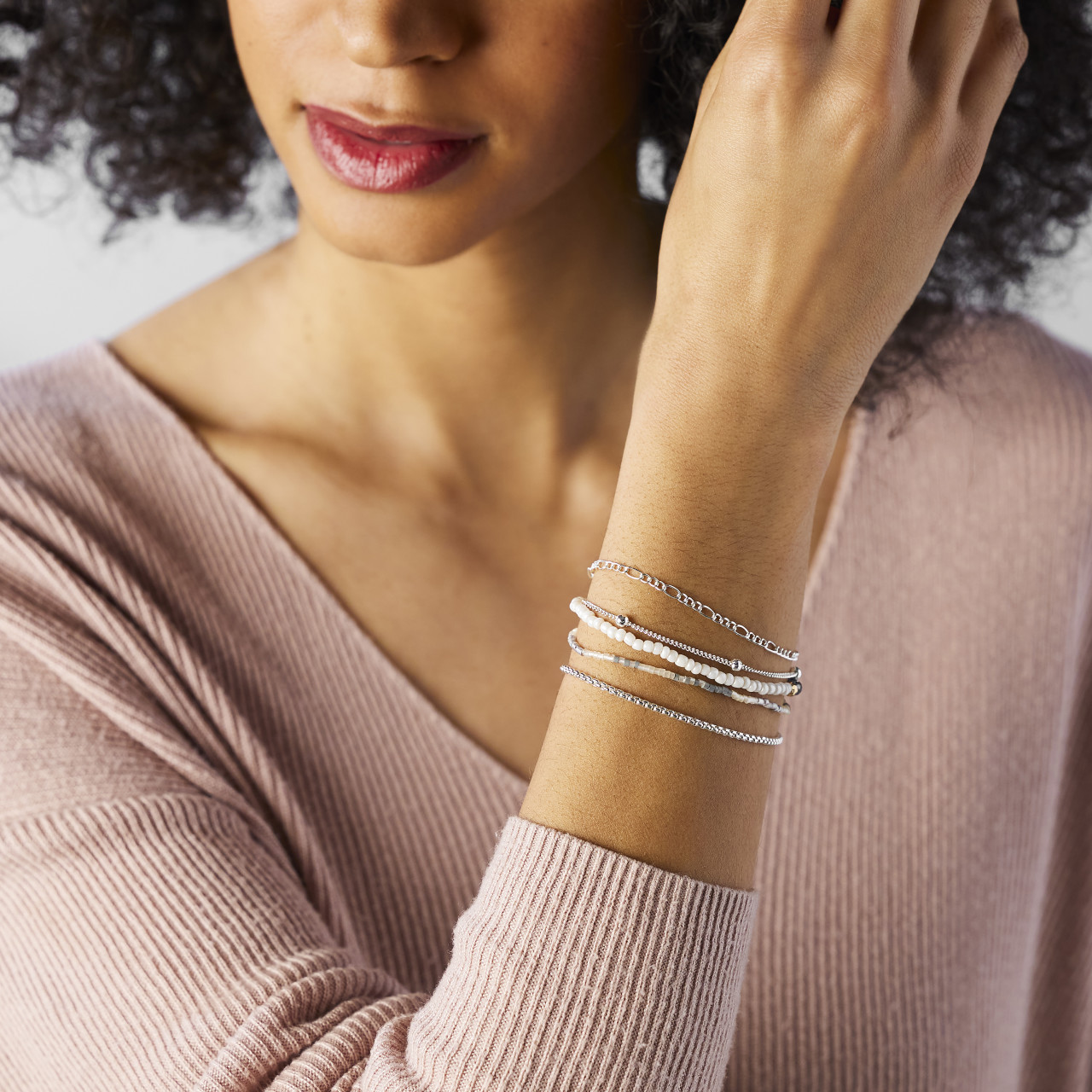 Bracelet Set of 5 - Smoke Silver thumbnail