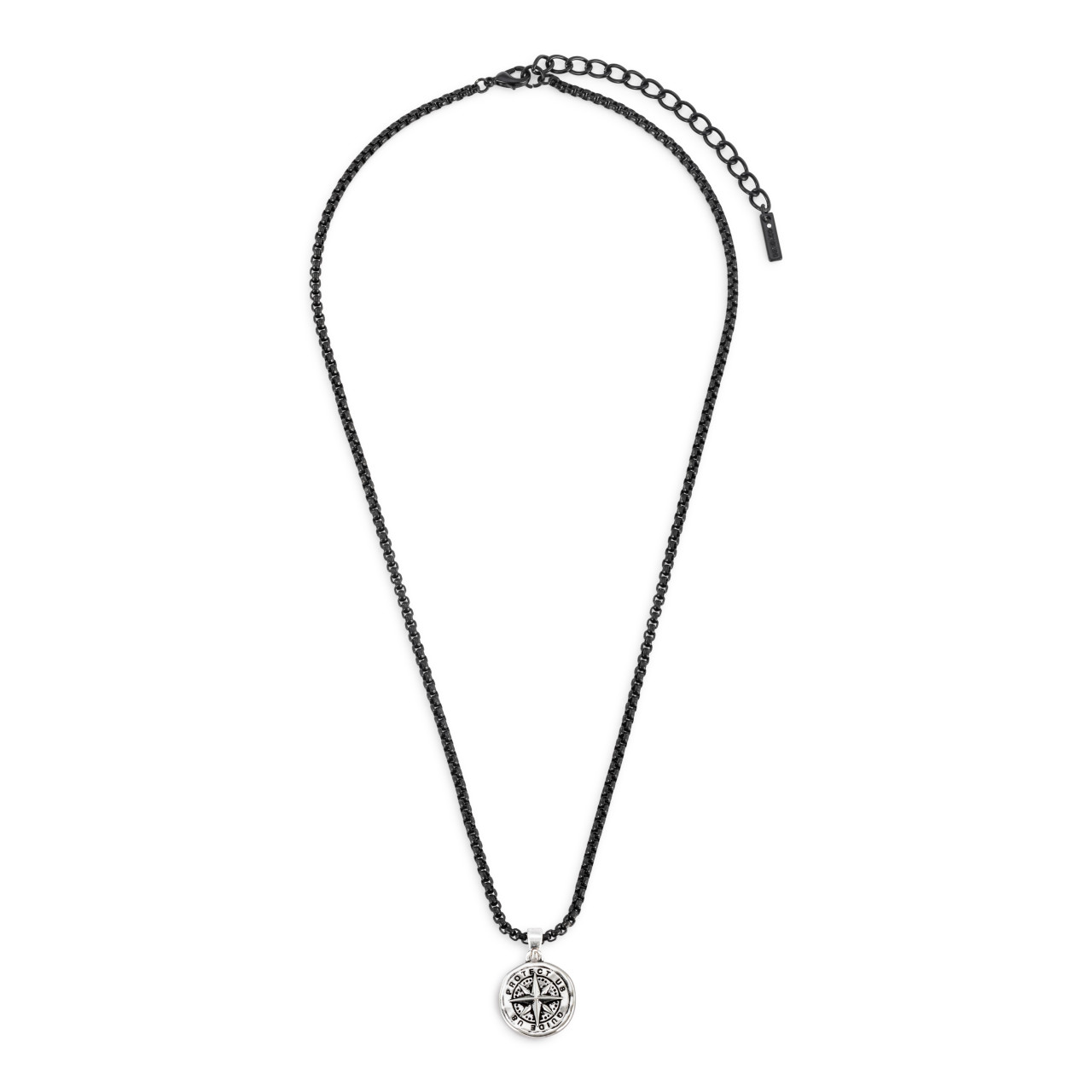 Men's Compass Necklace - Black thumbnail