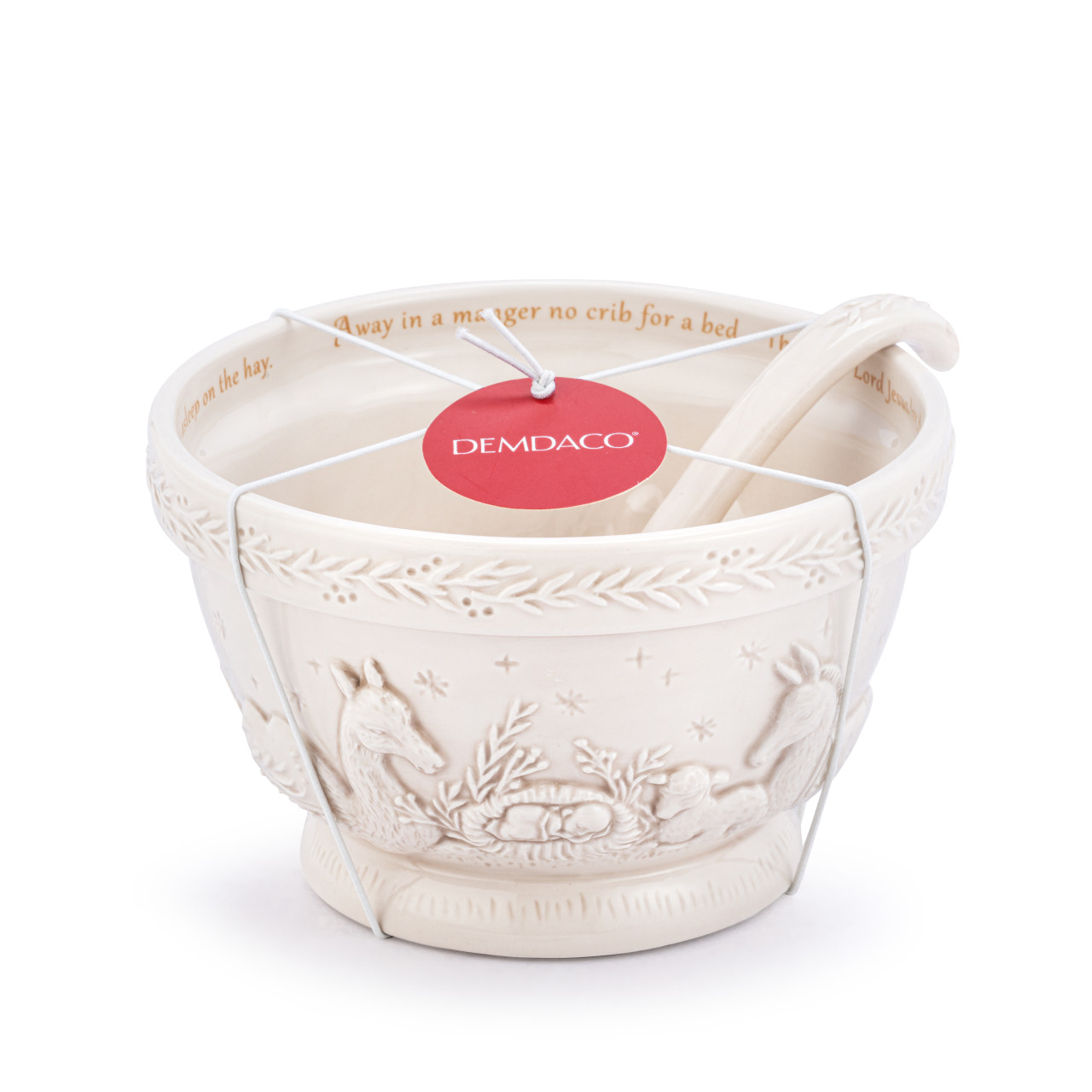 Away in a Manger White Small Serving Bowl With Spoon Set thumbnail