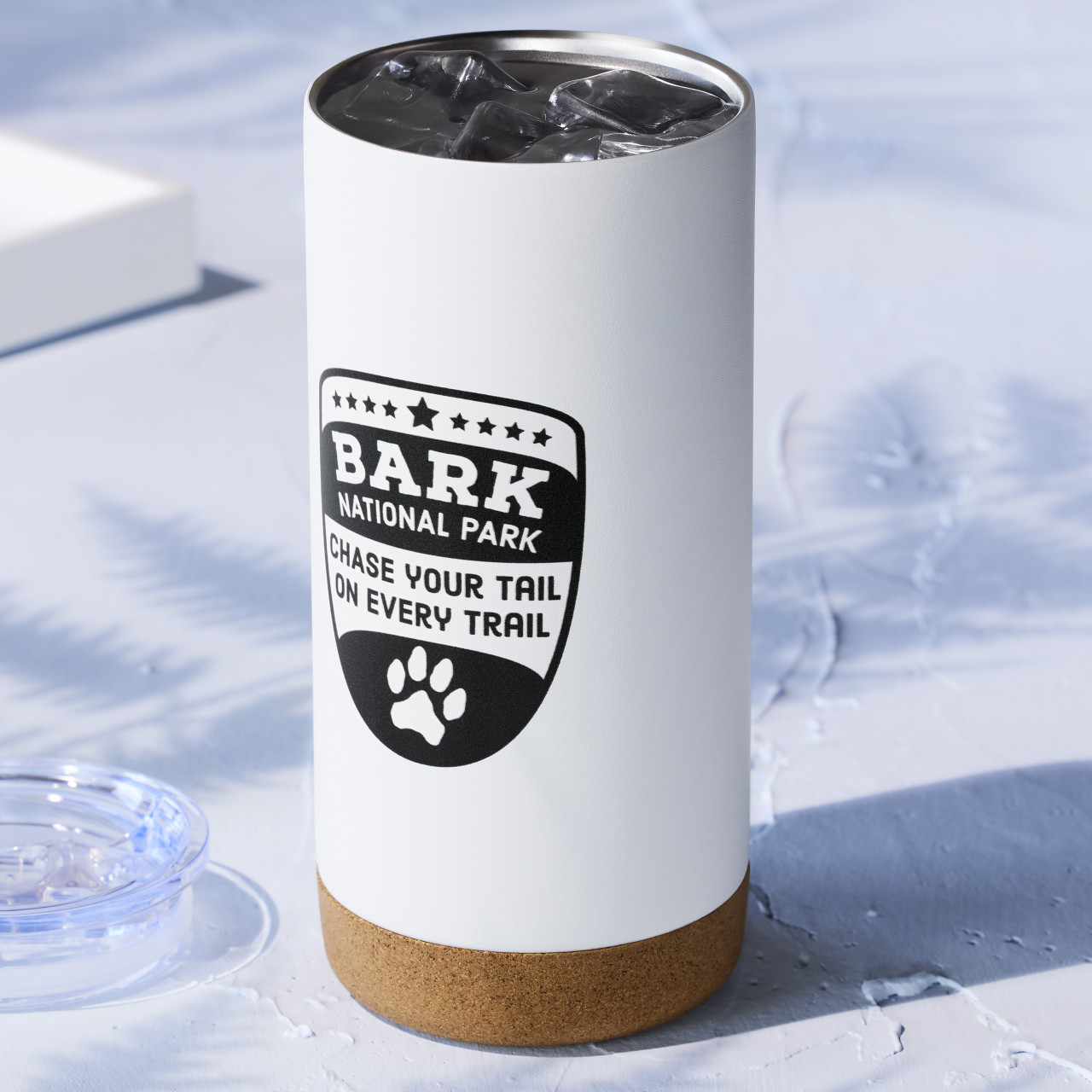 Chase Your Tail Metal Tumbler wLid-White thumbnail