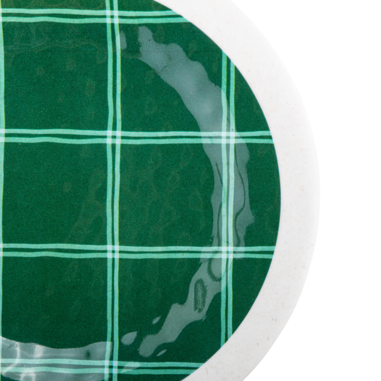 Dark Green Plaid Melamine Appetizer Plates - Set of 4 thumbnail