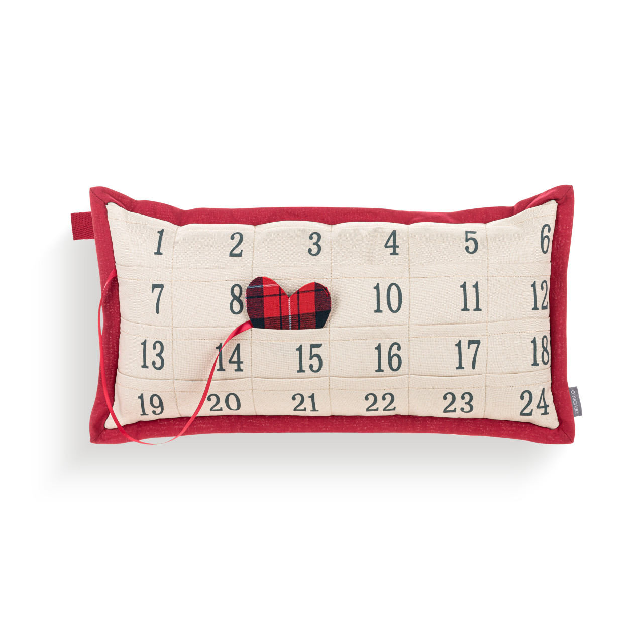 Holly Lodge Plaid Countdown to Christmas Pillow 25" x 13" thumbnail