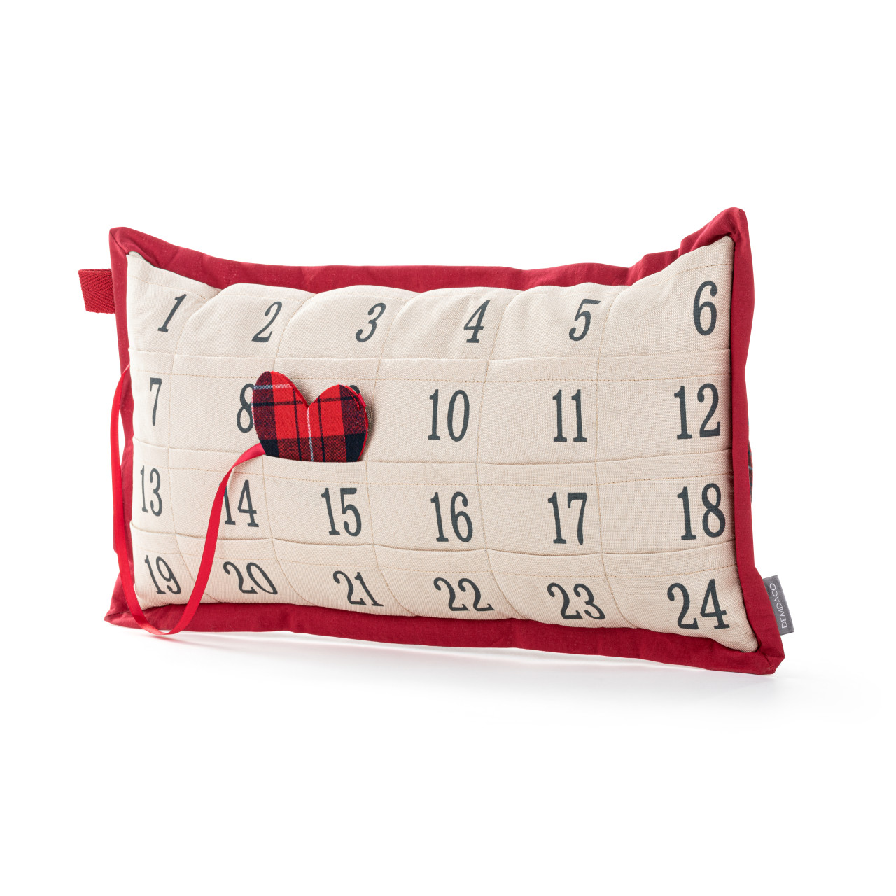 Holly Lodge Plaid Countdown to Christmas Pillow 25" x 13" thumbnail