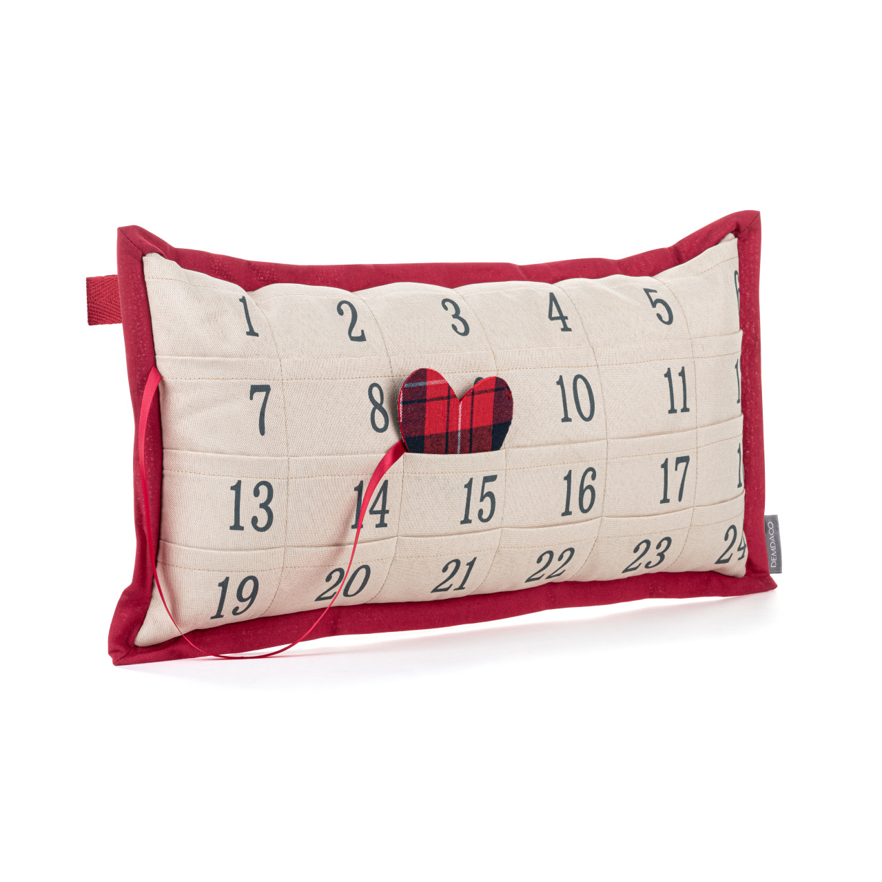 Holly Lodge Plaid Countdown to Christmas Pillow 25" x 13" thumbnail