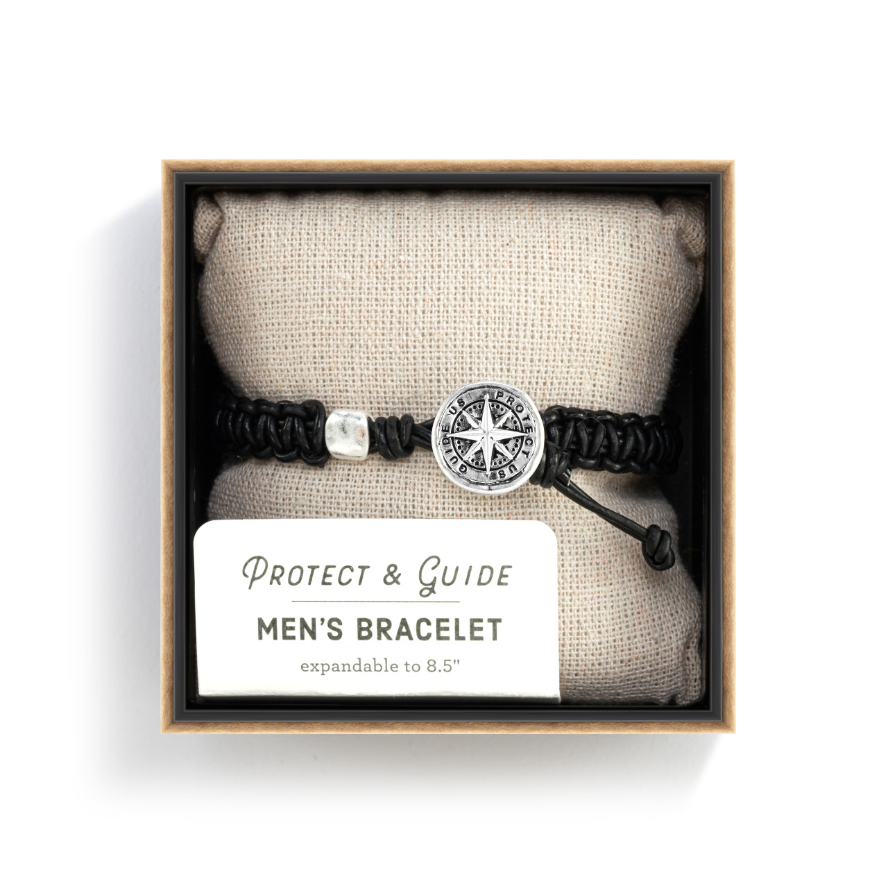 Men's Compass Bracelet - Black thumbnail