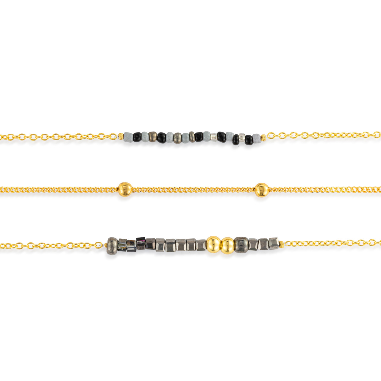 Necklace Set of 3 - Sand Gold thumbnail