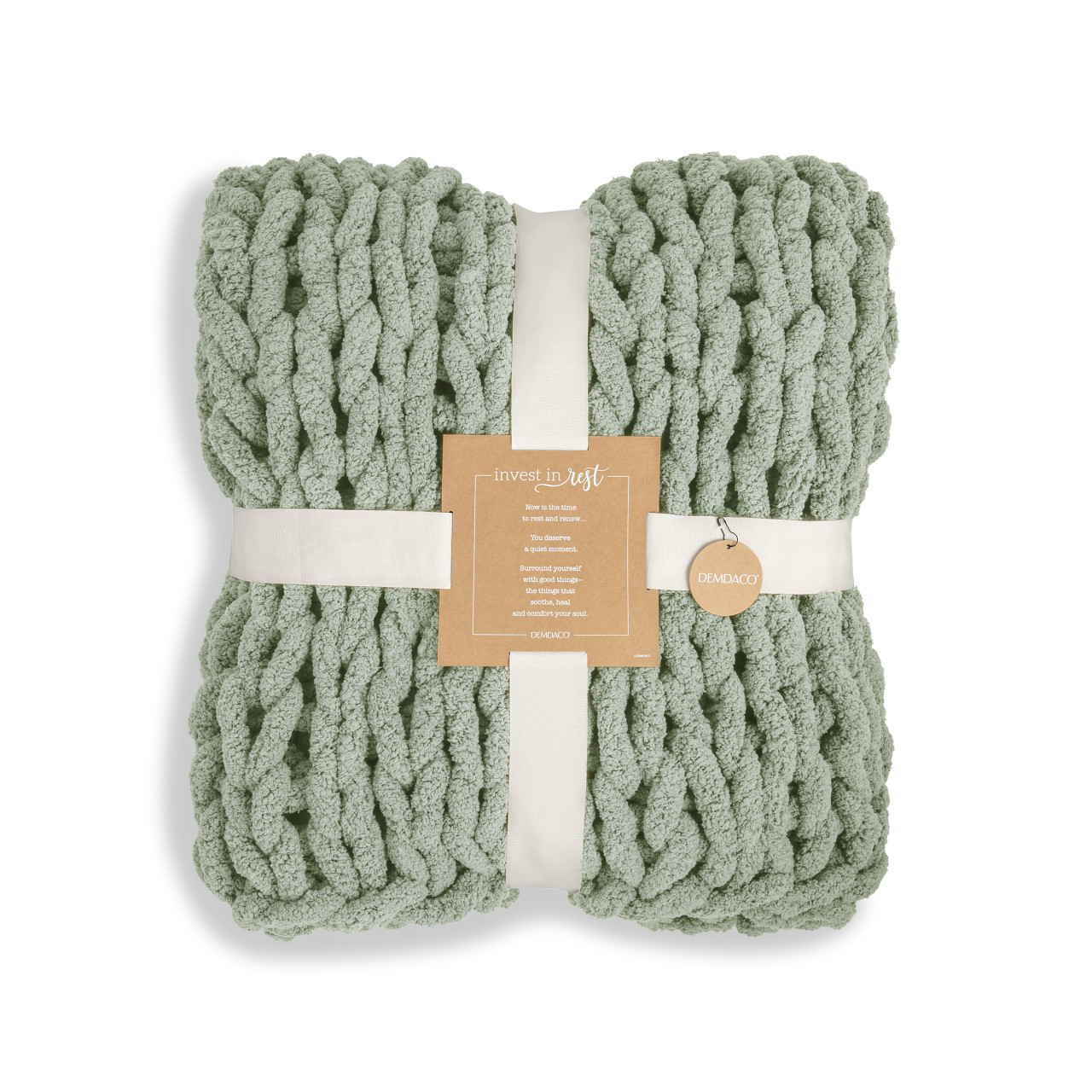 Comfort Collection Eucalyptus Chunky Knit Throw Blanket 65" x 70" thumbnail