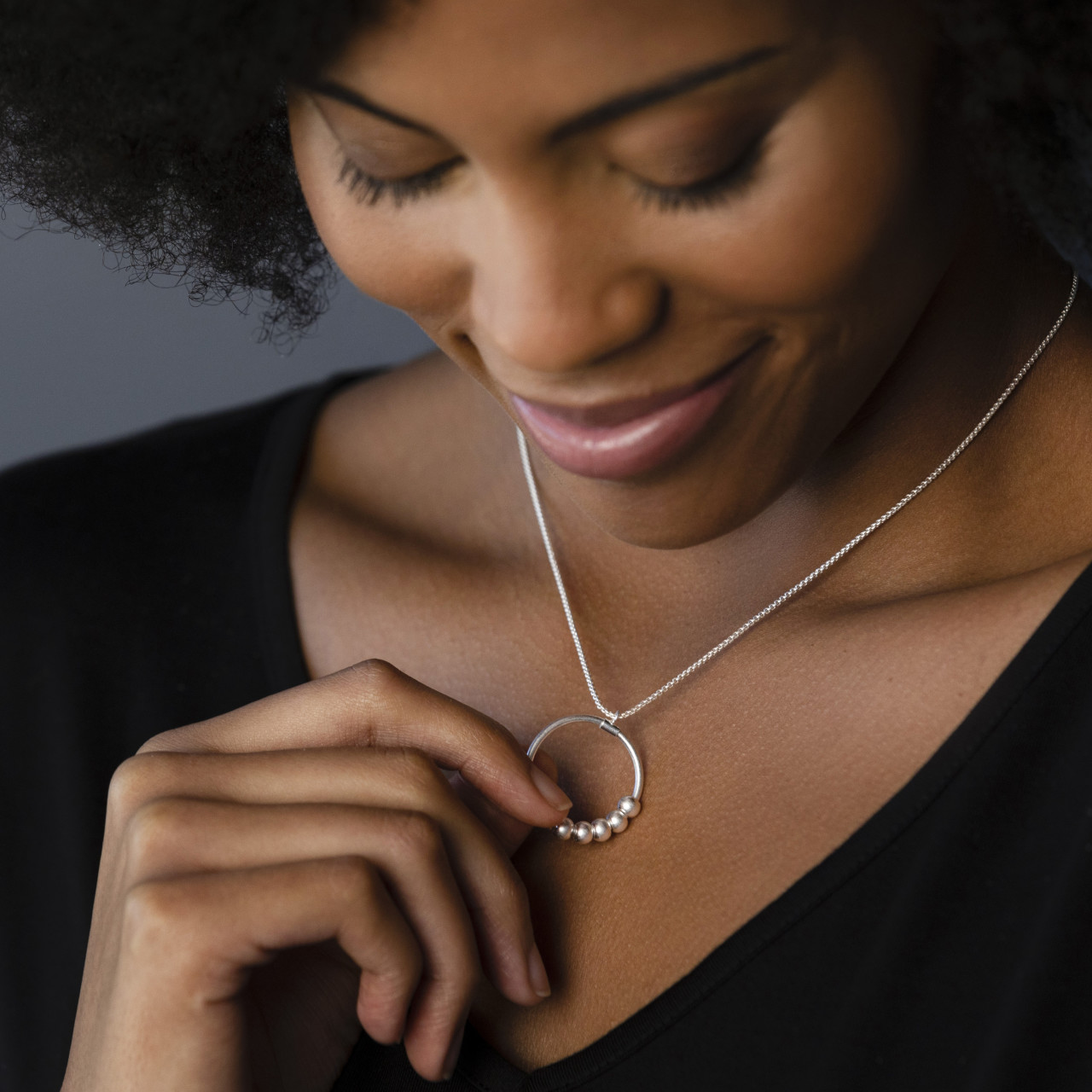 BeCalm Silver Necklace -18in thumbnail