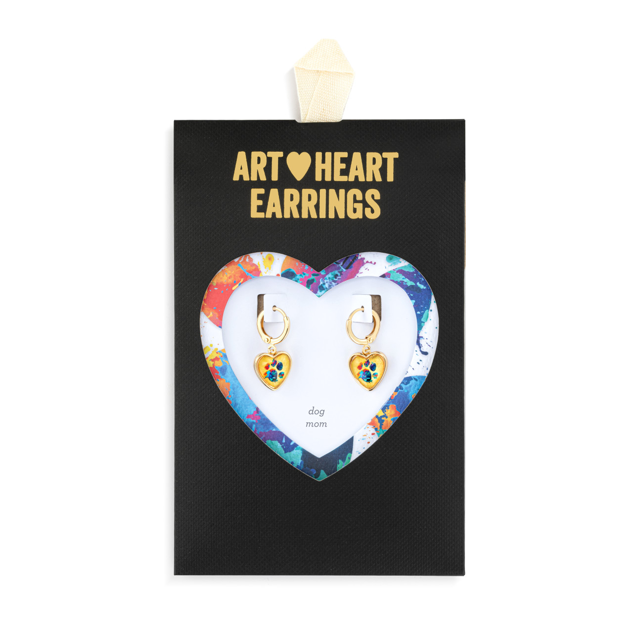 Art Heart Earrings - Dog Mom thumbnail