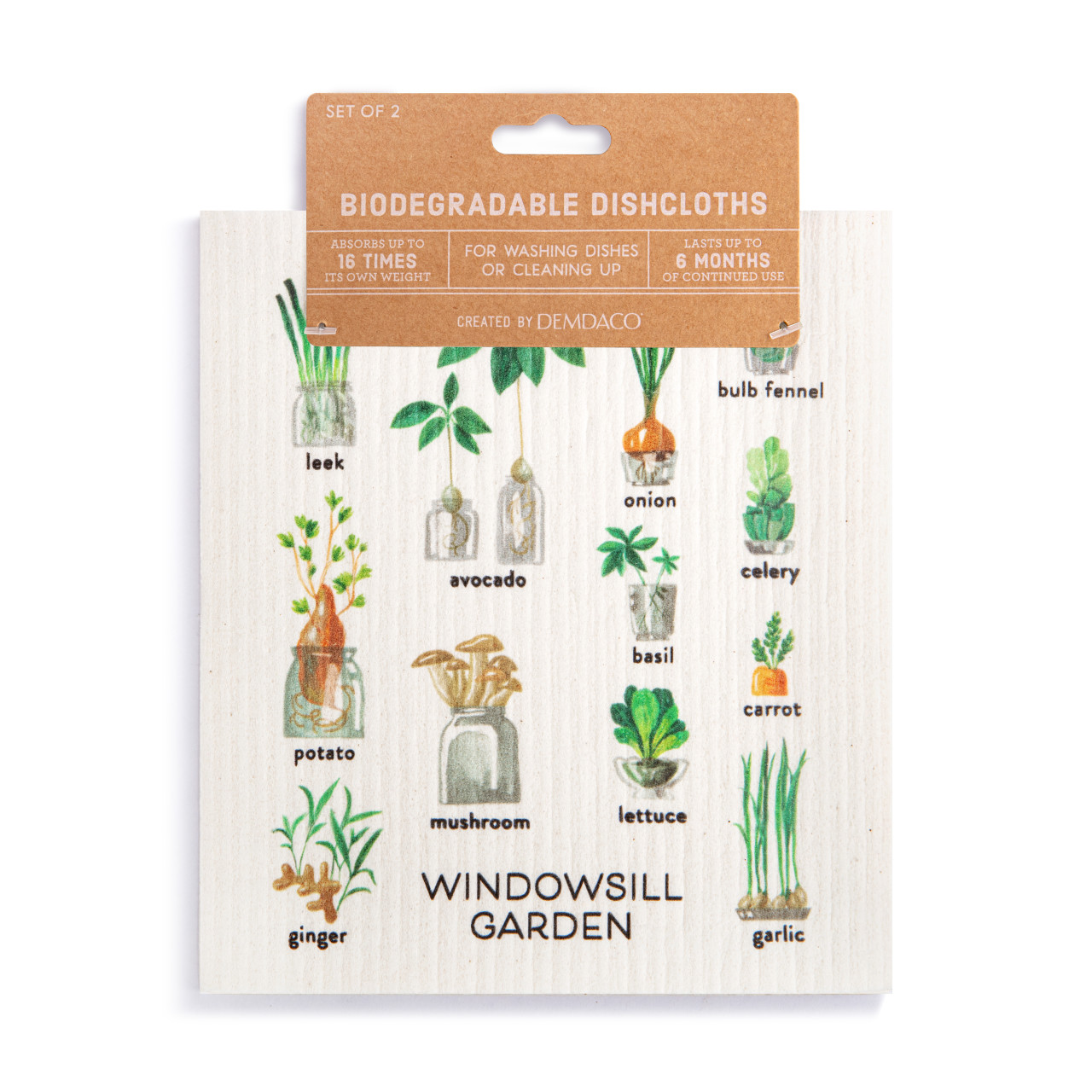 Biodegradable Dish Cloths Set of 2 - Windowsill Garden thumbnail