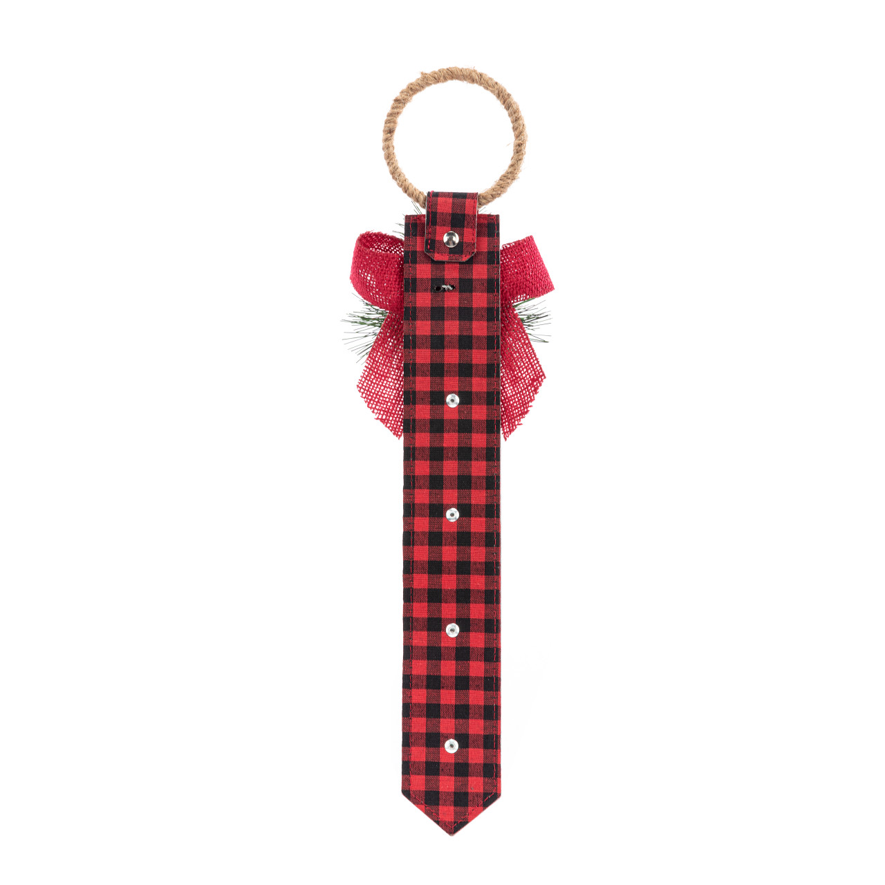 Buffalo Plaid Jingle Bell Door Knob Hanger thumbnail