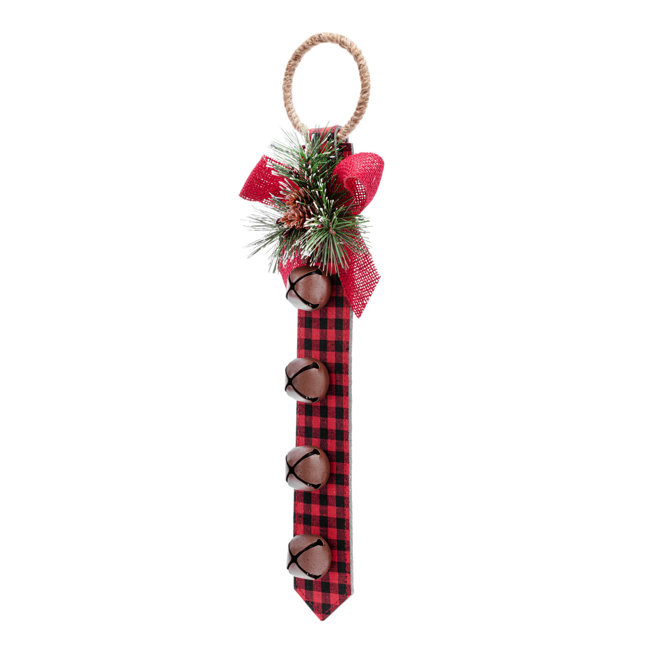 Buffalo Plaid Jingle Bell Door Knob Hanger thumbnail