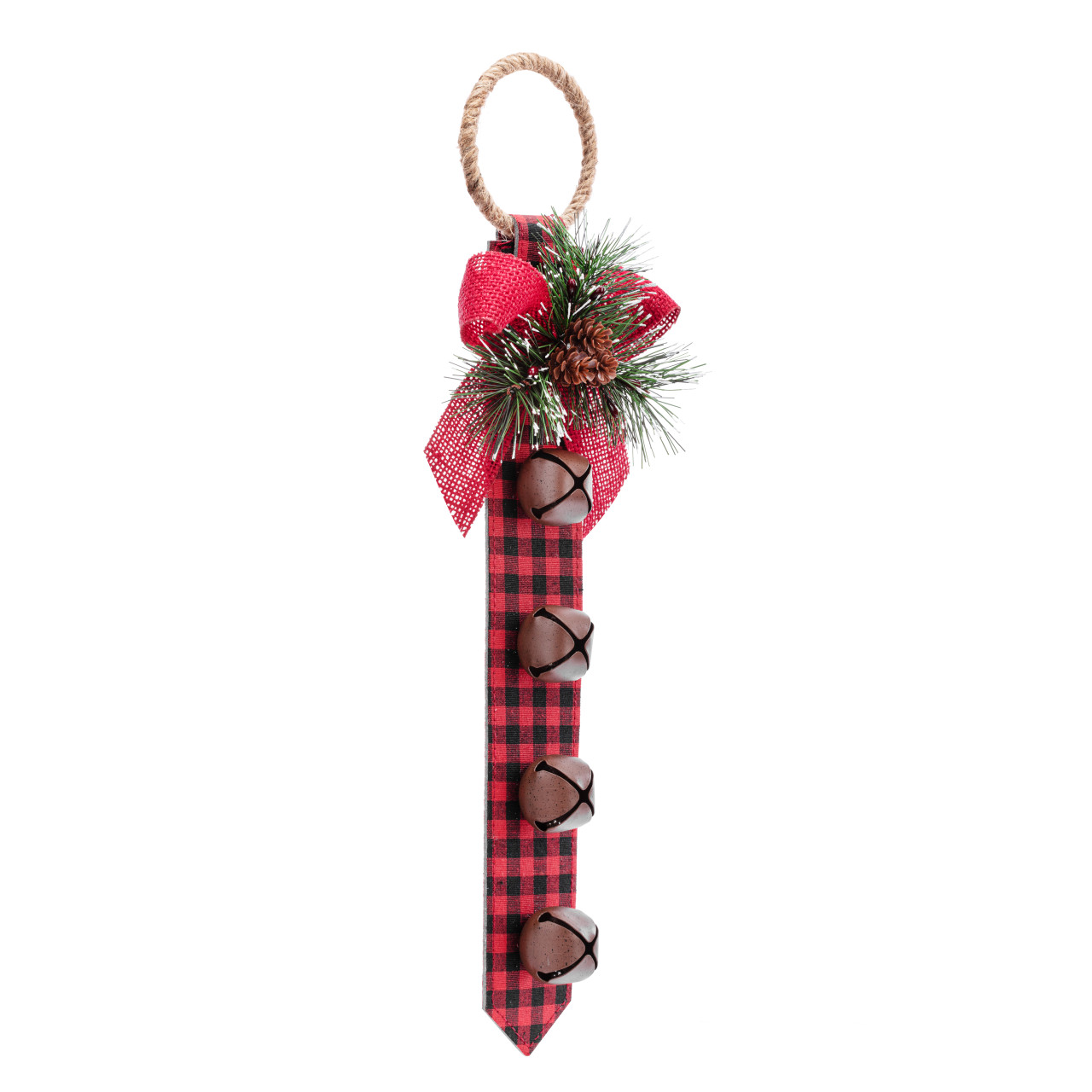 Buffalo Plaid Jingle Bell Door Knob Hanger thumbnail