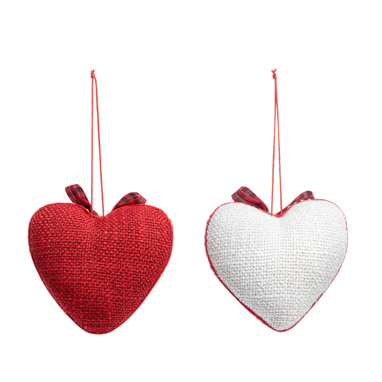 Heart Embroidered Button Ornaments - 2 Assorted thumbnail