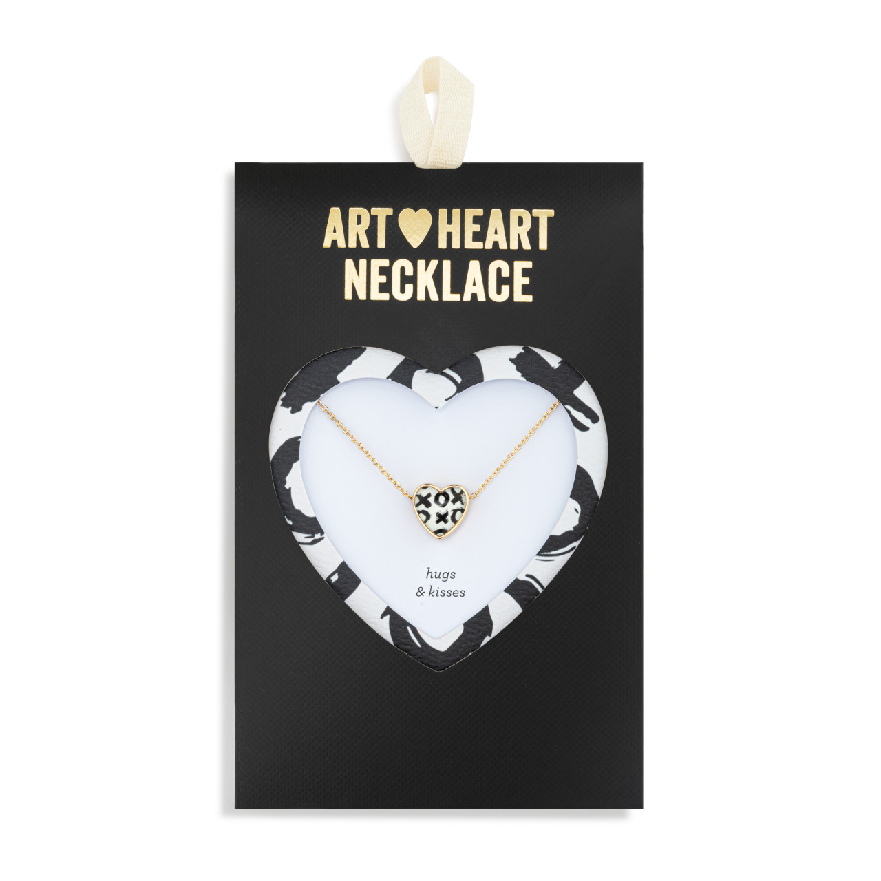 Art Heart Necklace - Hugs & Kisses thumbnail