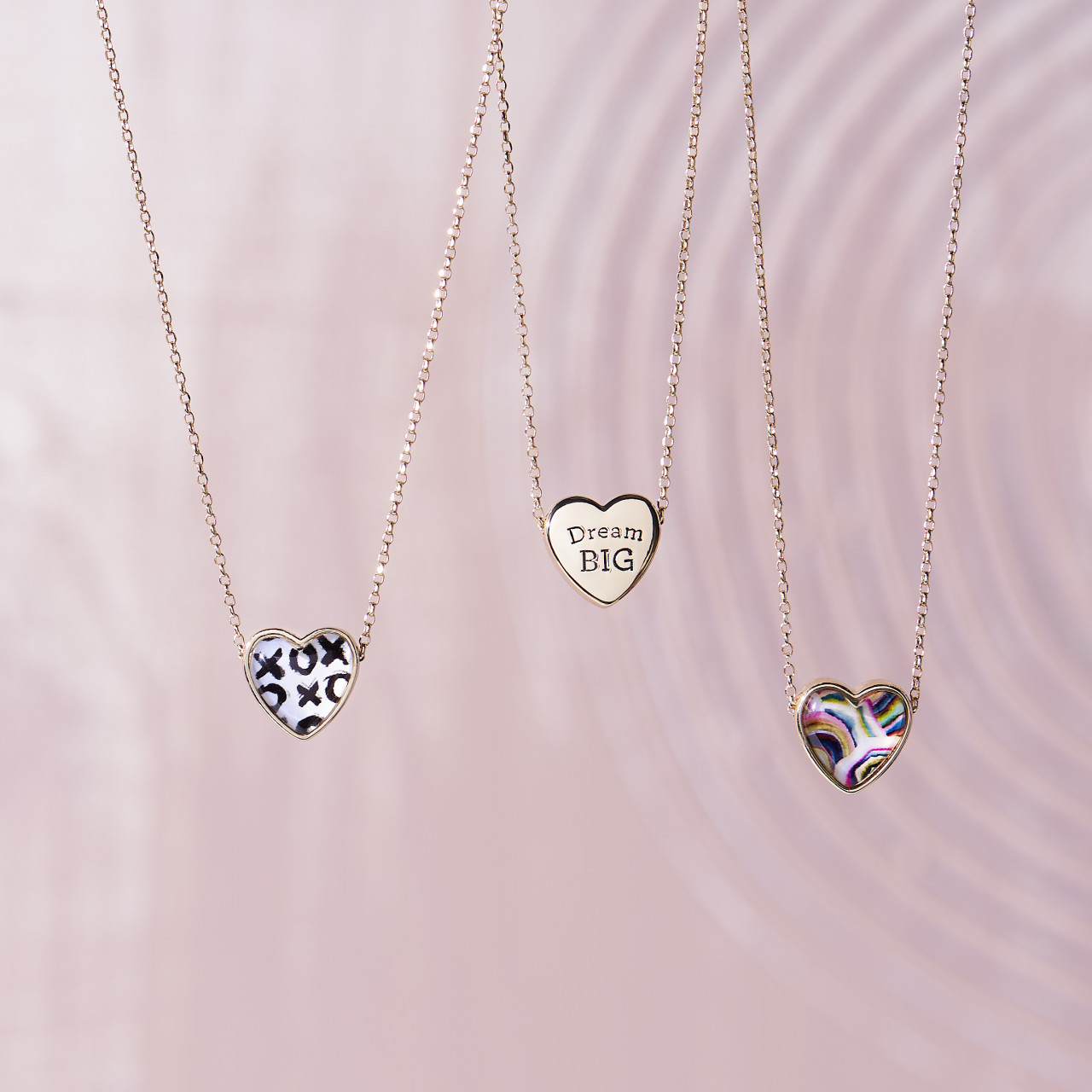 Art Heart Necklace - Hugs & Kisses thumbnail