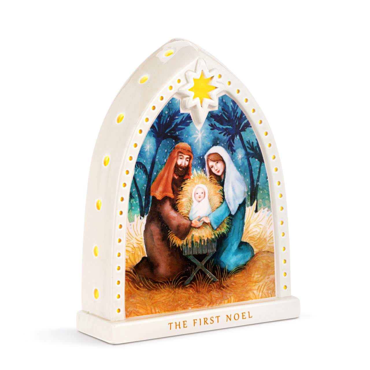 First Noel Lit Ceramic Nativity Scene thumbnail