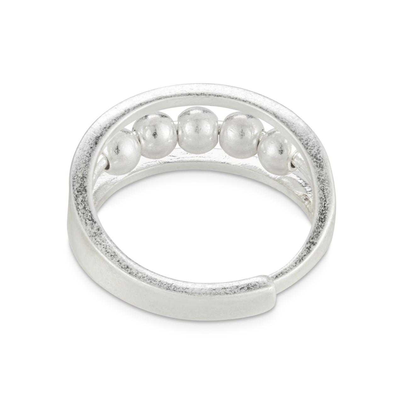 BeCalm Silver Adjustable Spinning Fidget Ring 1" thumbnail