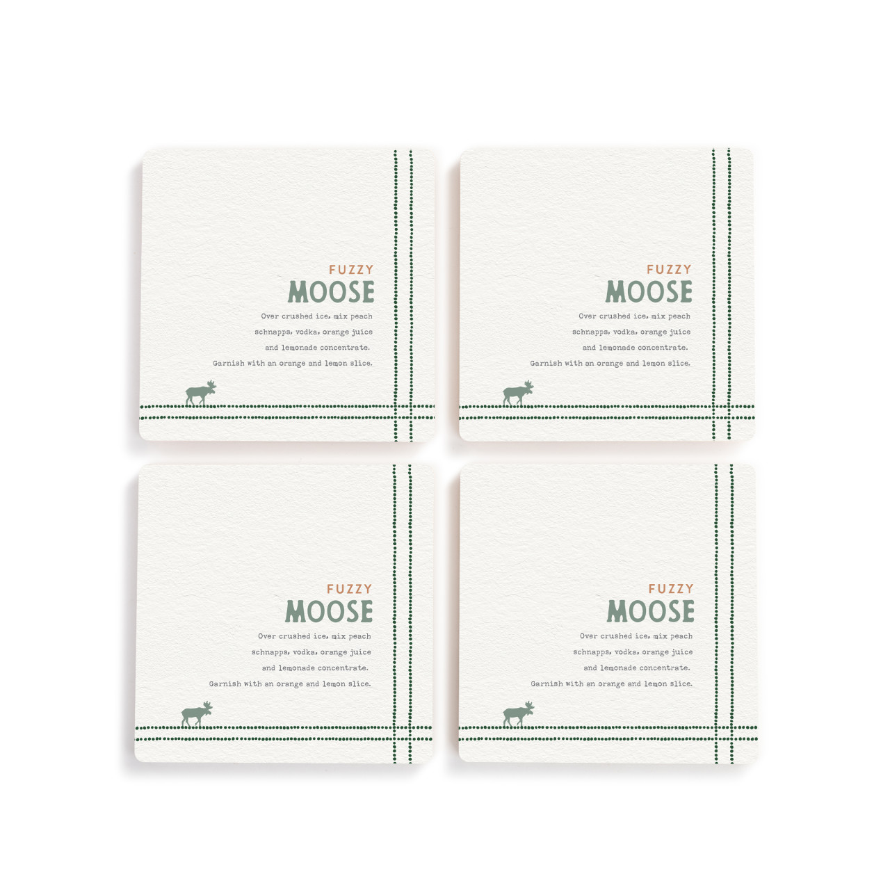 Recipes Fuzzy Moose Coasters - Set of 4 thumbnail