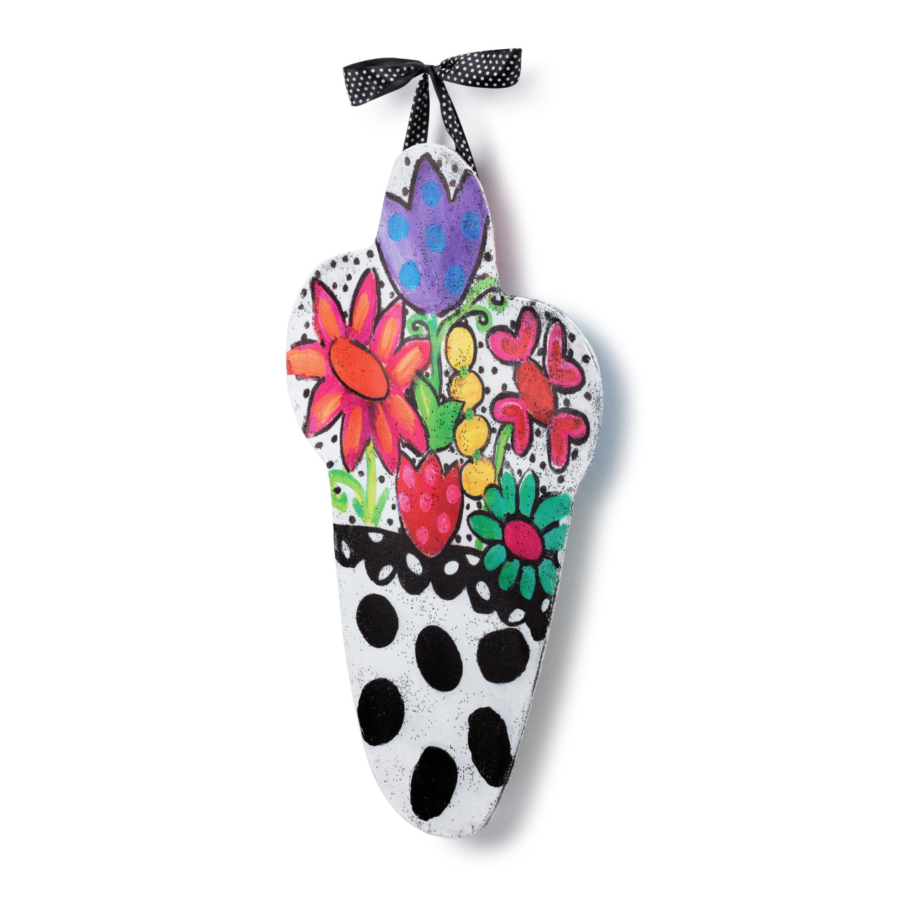 Screenings Reversible Multicolored Flowers in Vase Door Hanger 27.5" x 18" thumbnail