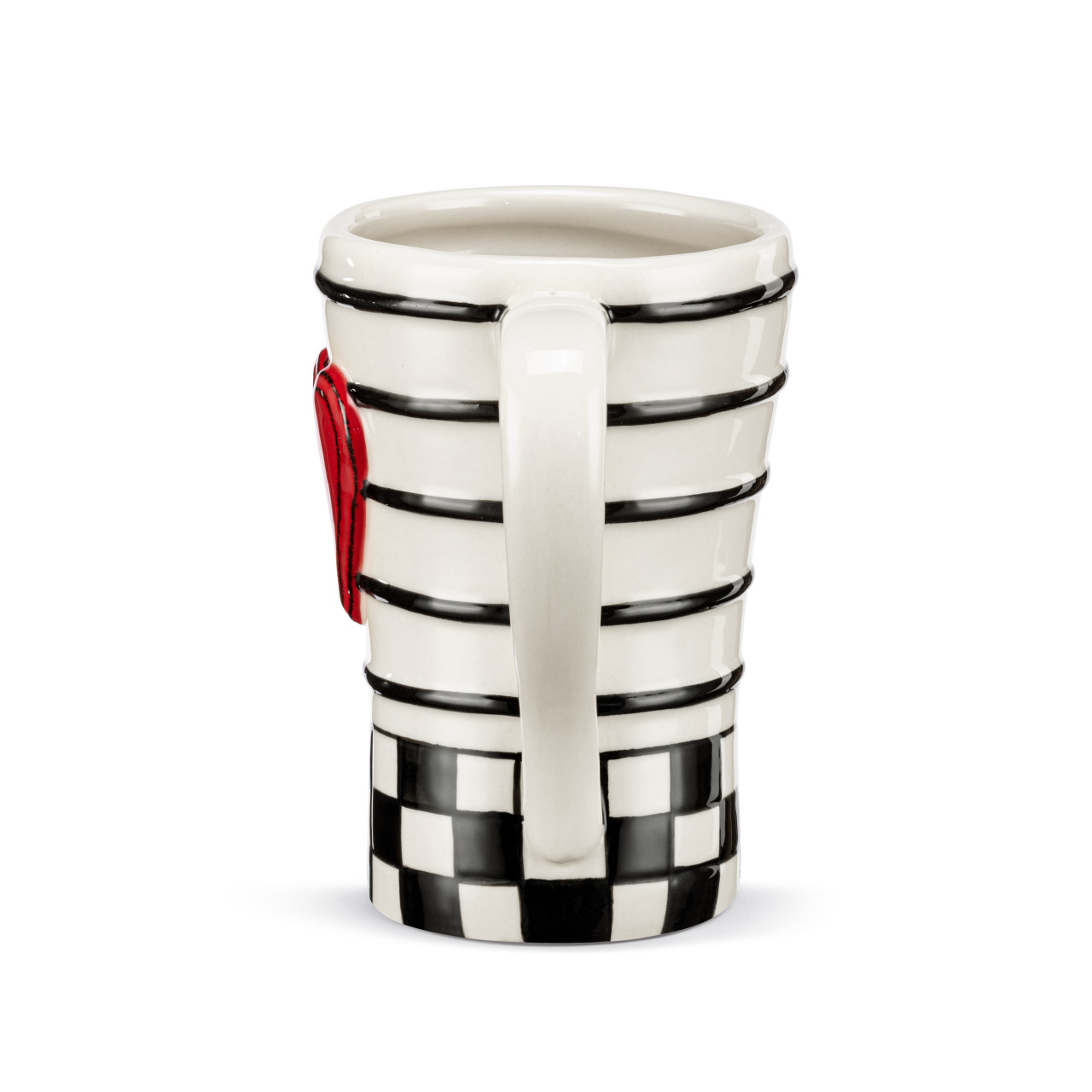 Tracy Pesche Stoneware Checker Red Heart Mug 15oz thumbnail