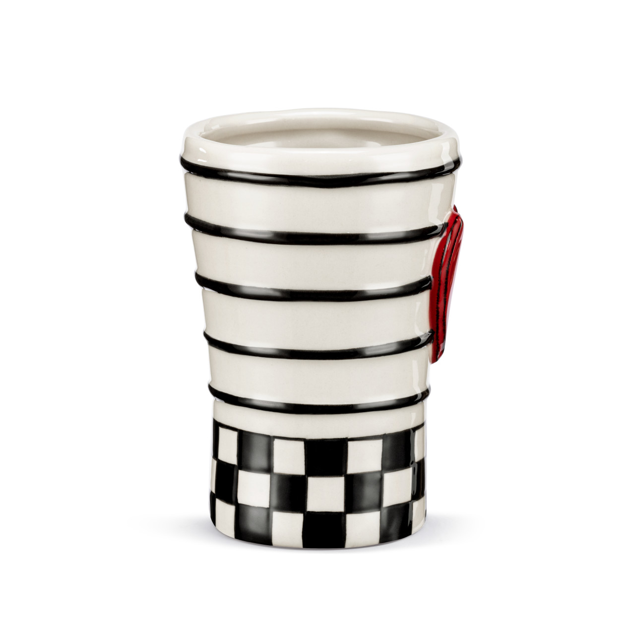 Tracy Pesche Stoneware Checker Red Heart Mug 15oz thumbnail