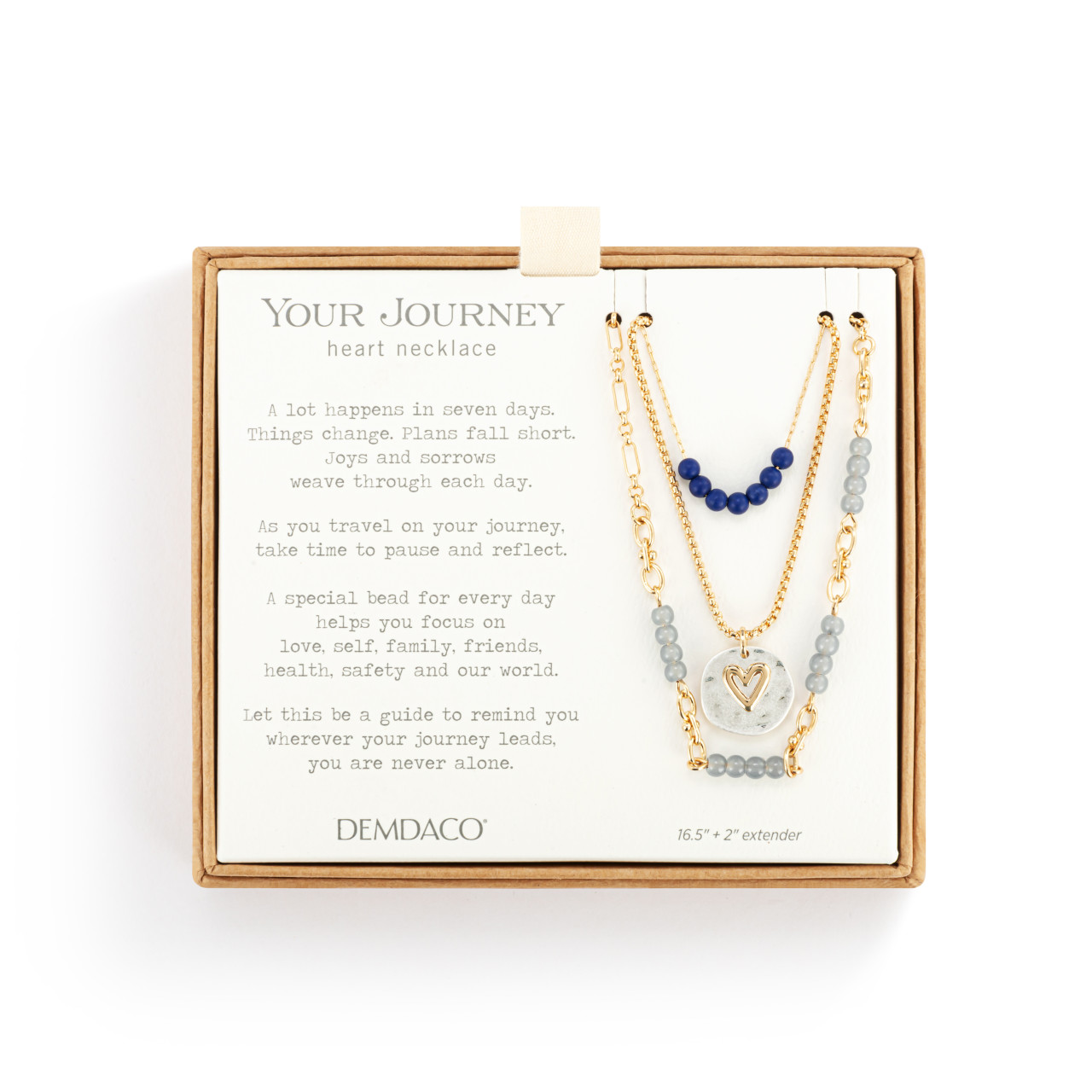 Beaded Love Necklace - Indigo thumbnail