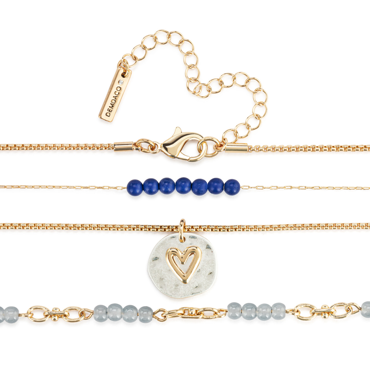 Beaded Love Necklace - Indigo thumbnail