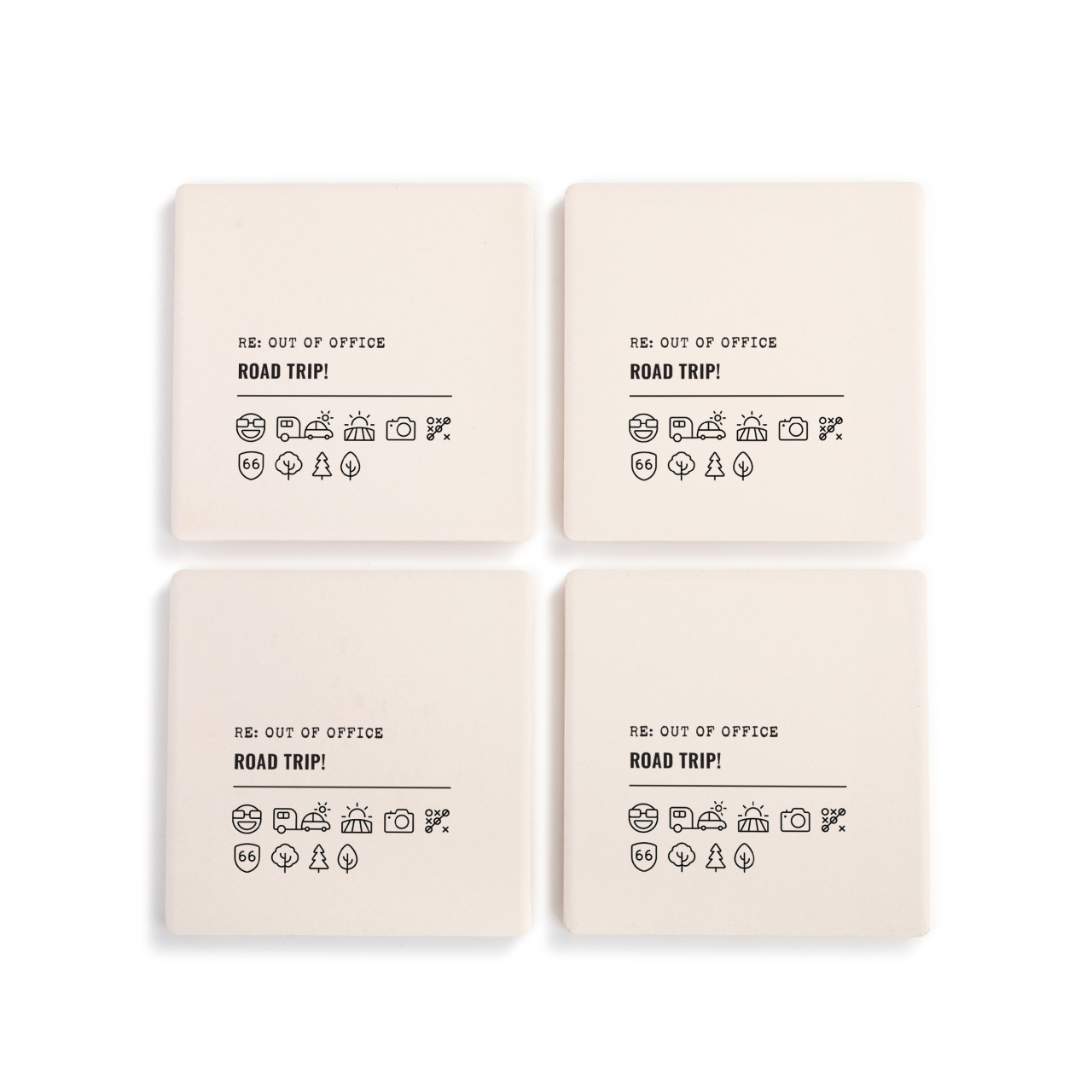 Road Trip Emoji Coasters - Set of 4 thumbnail
