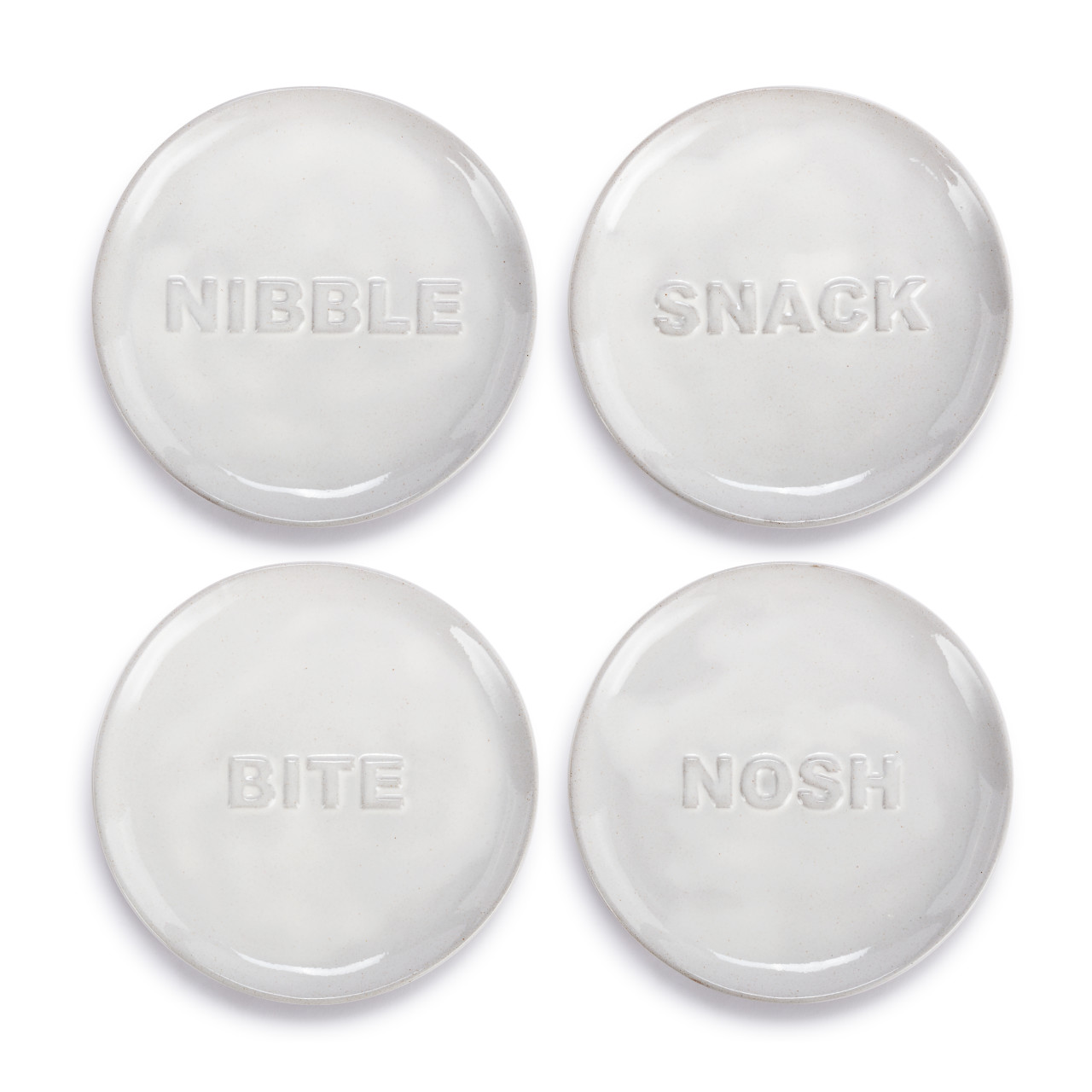 White Nibble Appetizer Plates - Set of 4 thumbnail