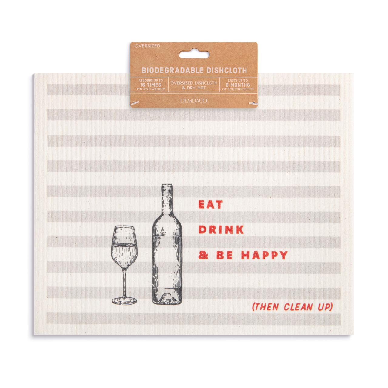 DEMDACO Eat Drink Be Happy Dish Cloth
