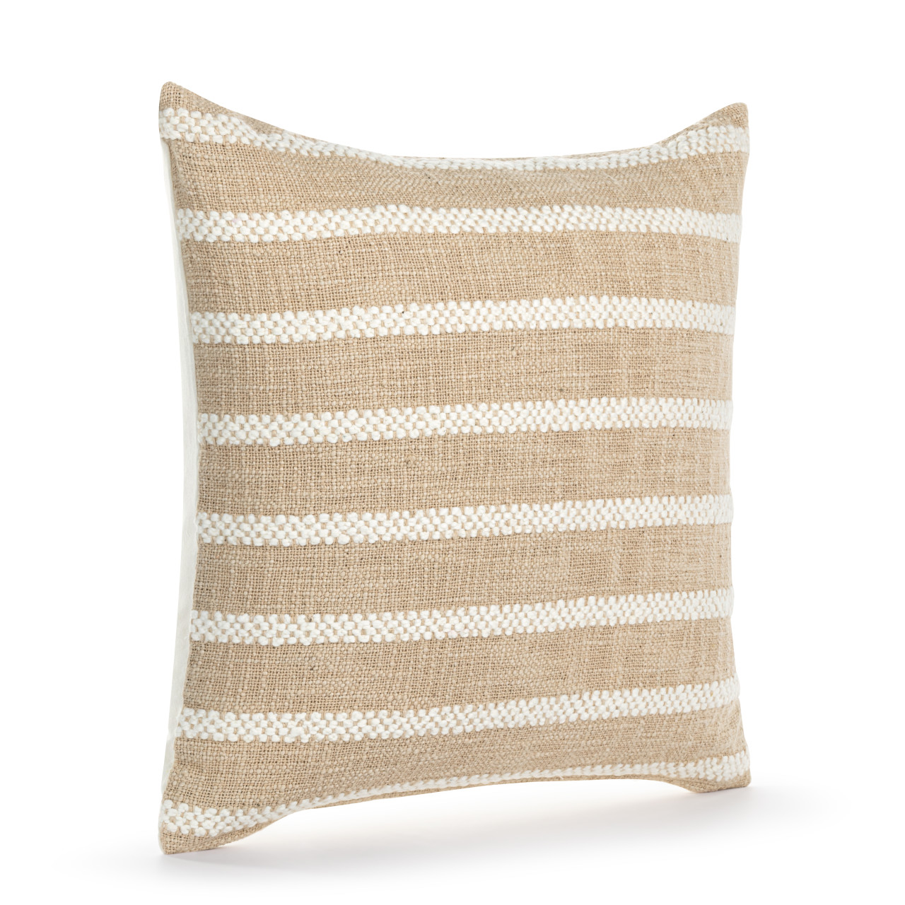 Beige Texture Stripe Pillow 18" thumbnail