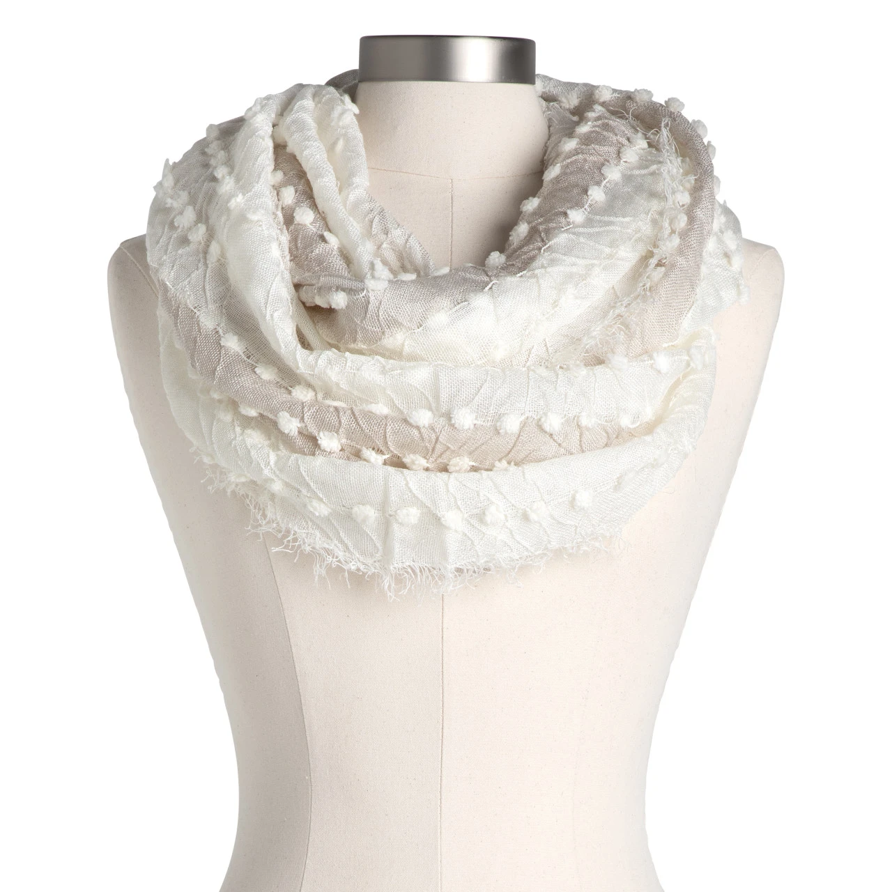 Textured Infinity Scarf - White thumbnail