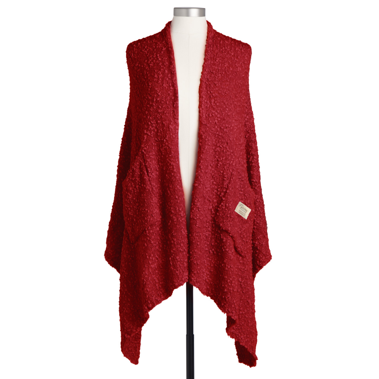 Giving Collection Vibrant Red Giving Shawl With Pockets thumbnail