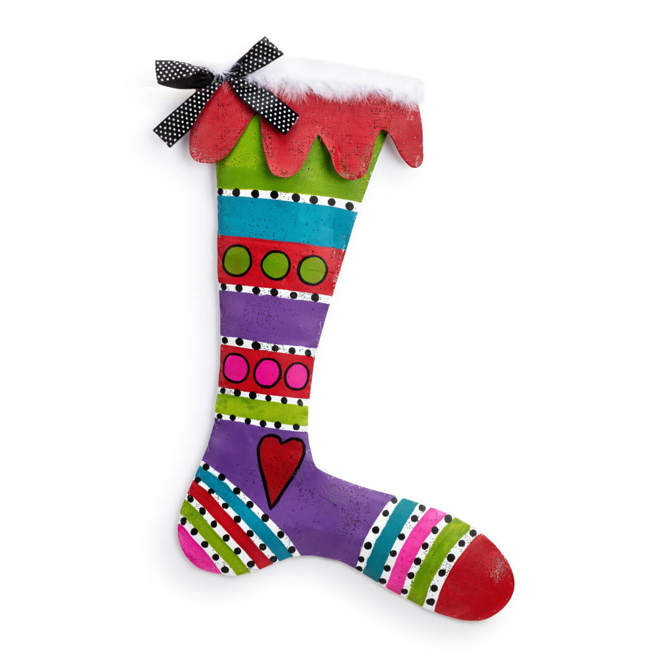 Screenings Multicolored Chrismtas Stocking Door Hanger 30" x 21" thumbnail