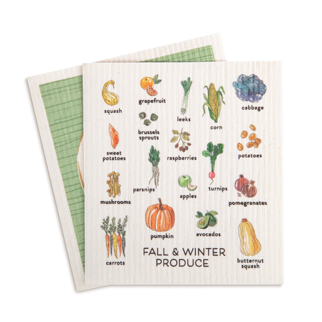 Biodegradable Dish Cloths Set of 2 - Fall Winter Produce thumbnail