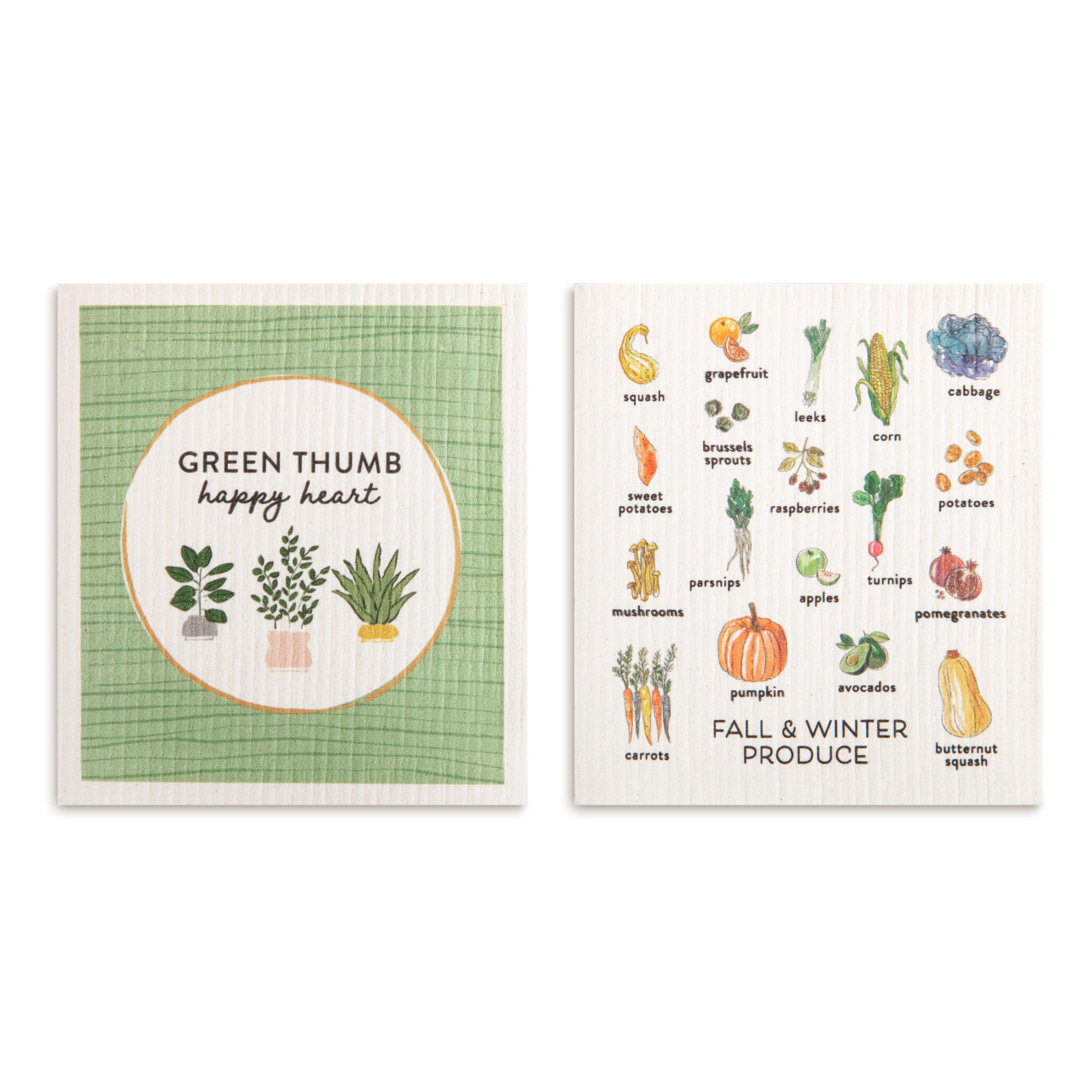 Biodegradable Dish Cloths Set of 2 - Fall Winter Produce thumbnail